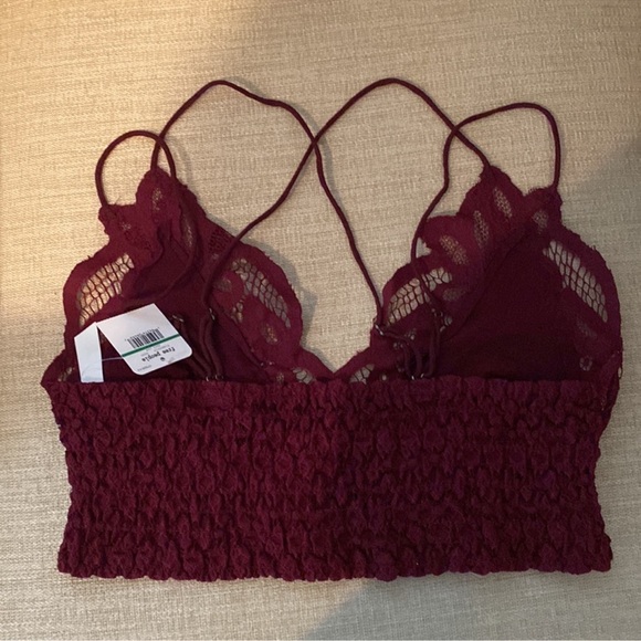 NEW Intimately Free People Dark Red Lace Bralette NWT Size Large - Picture 5 of 8